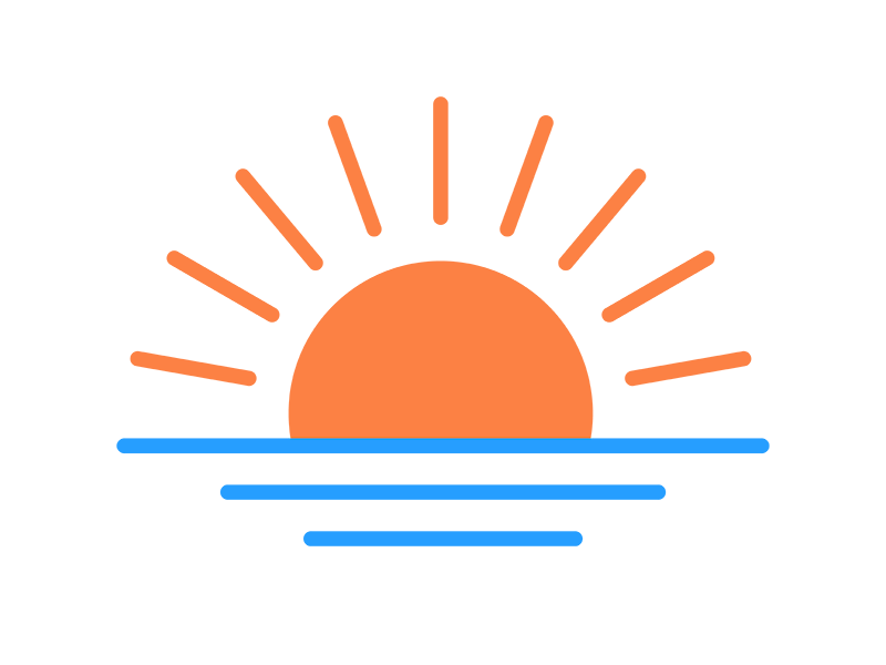 A simple sunrise illustration.
